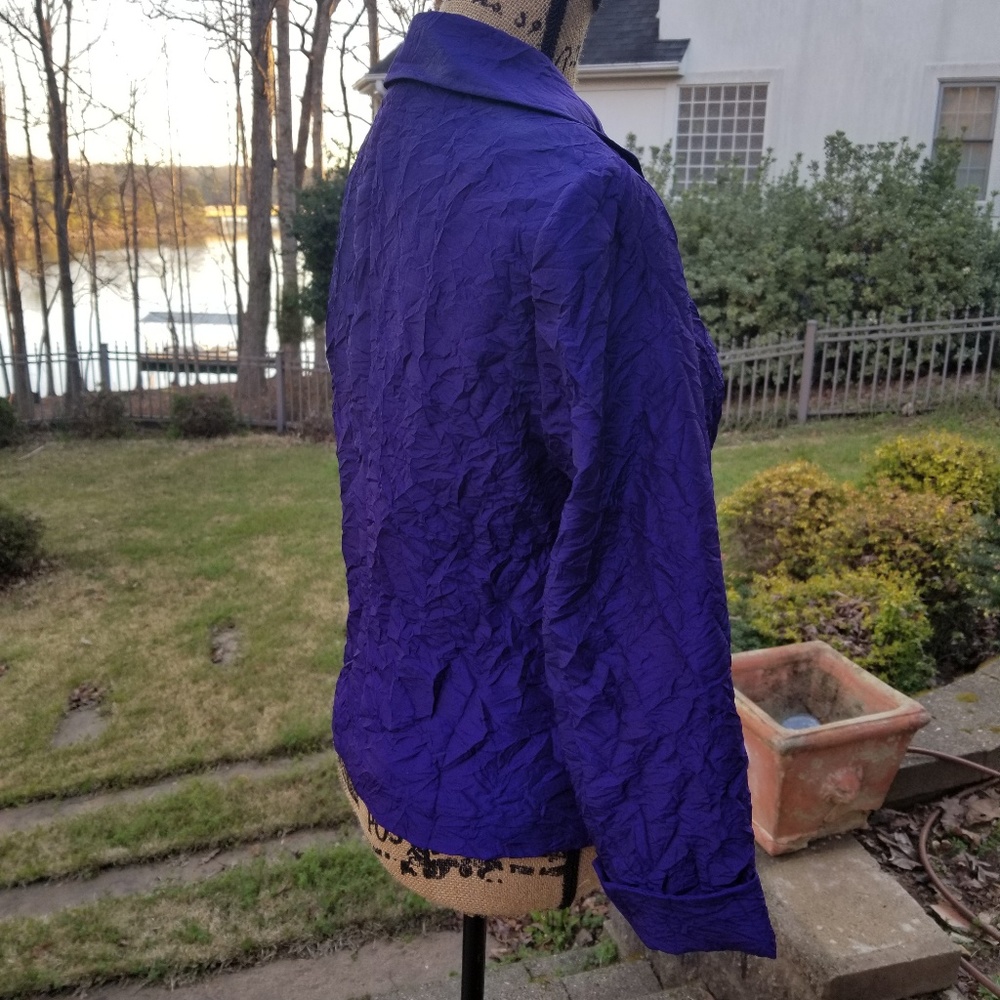 CHICO'S ROYAL PURPLE ROUCHED JACKET - Picture 3 of 5